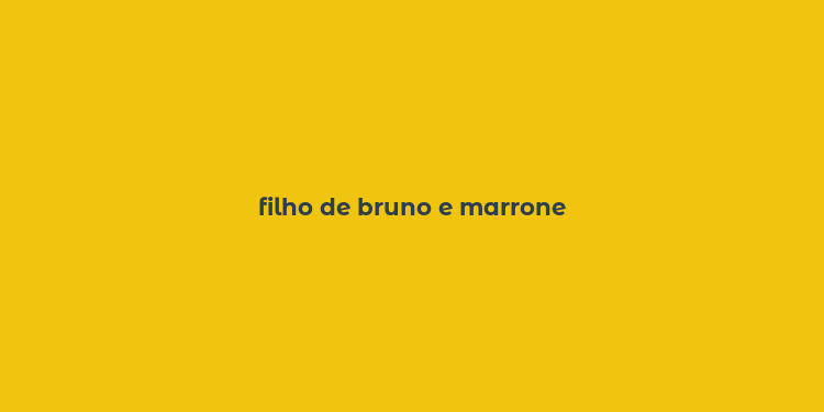 filho de bruno e marrone