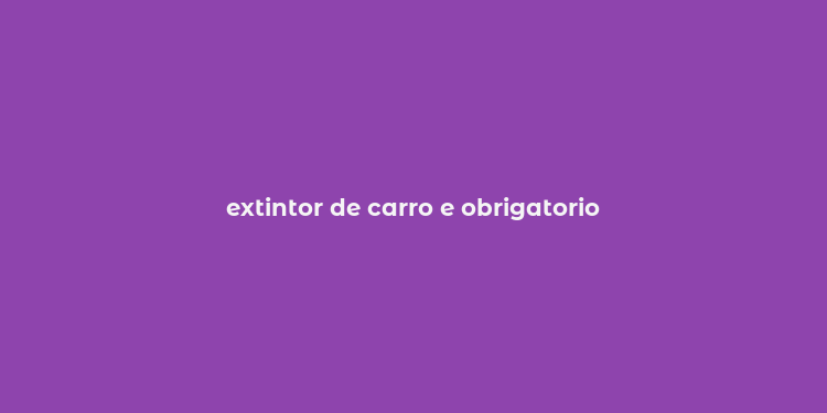 extintor de carro e obrigatorio