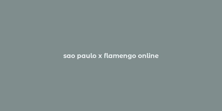 sao paulo x flamengo online