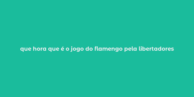 que hora que é o jogo do flamengo pela libertadores