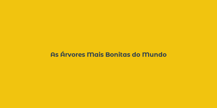 As Árvores Mais Bonitas do Mundo