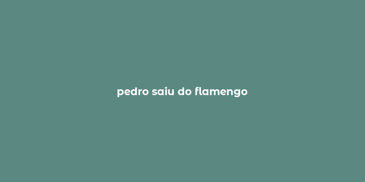 pedro saiu do flamengo