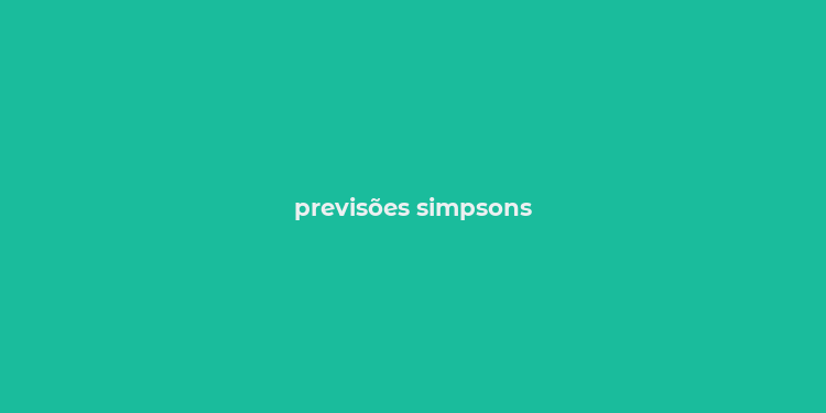 previsões simpsons