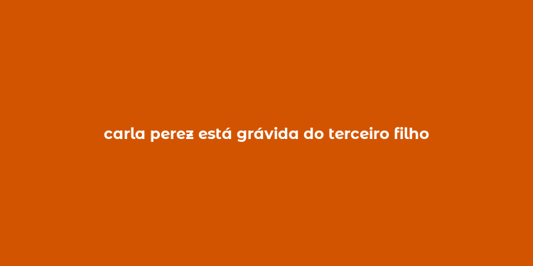 carla perez está grávida do terceiro filho