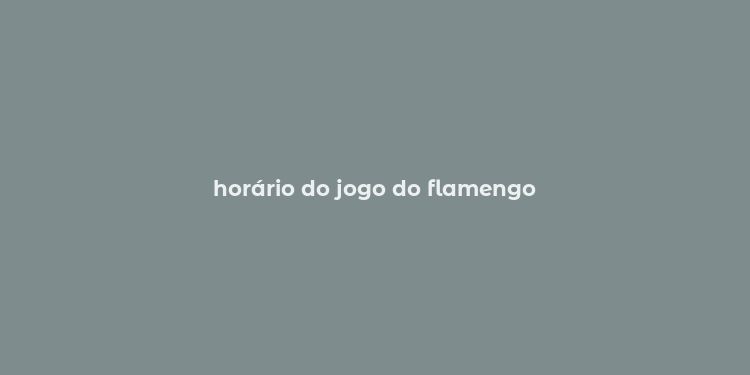 horário do jogo do flamengo