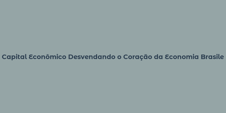 Capital Econômico Desvendando o Coração da Economia Brasileira