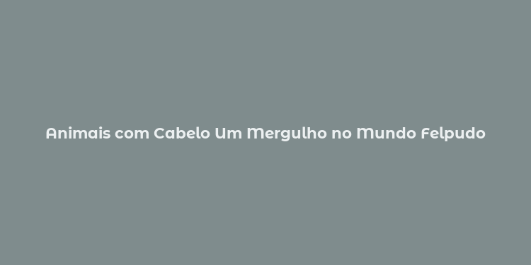 Animais com Cabelo Um Mergulho no Mundo Felpudo