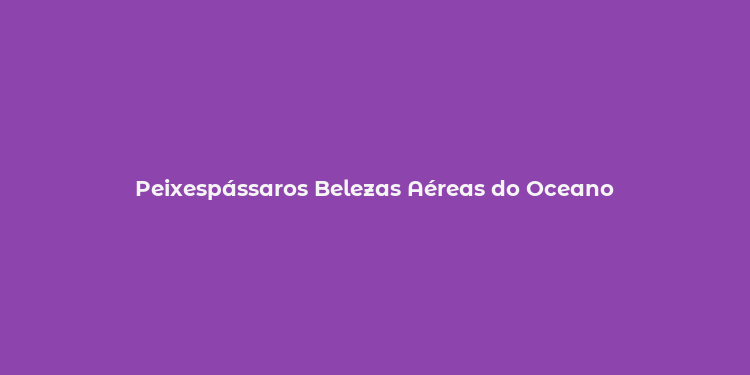 Peixespássaros Belezas Aéreas do Oceano