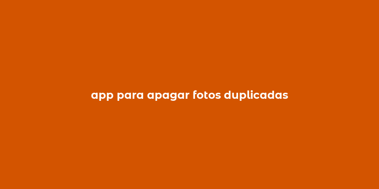 app para apagar fotos duplicadas