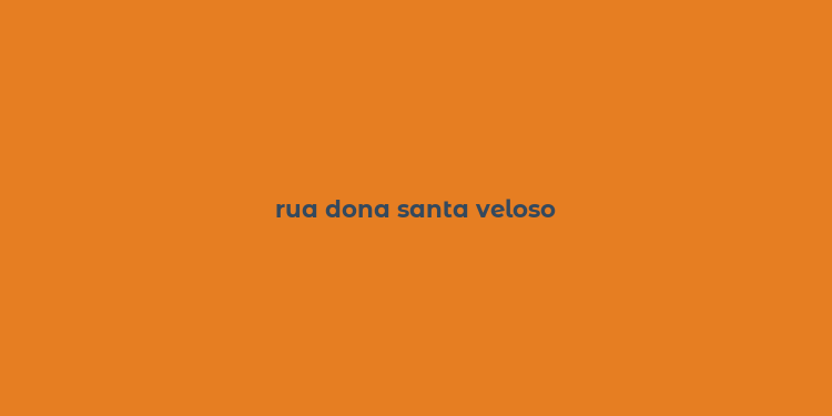 rua dona santa veloso