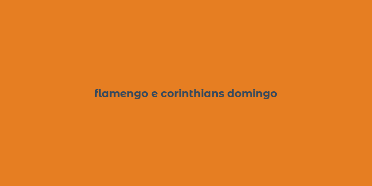 flamengo e corinthians domingo