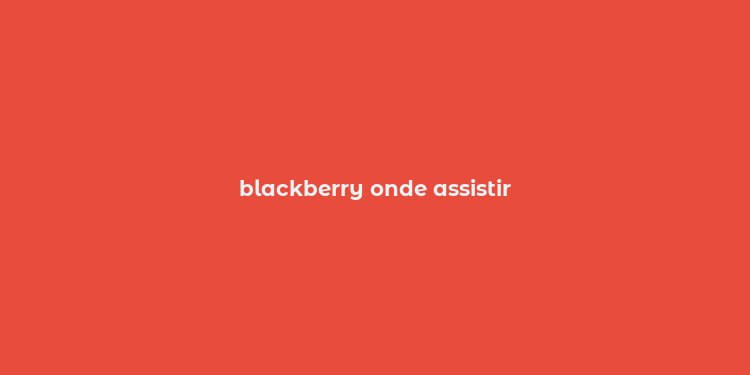 blackberry onde assistir