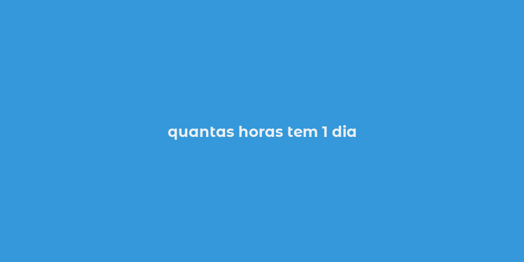 quantas horas tem 1 dia