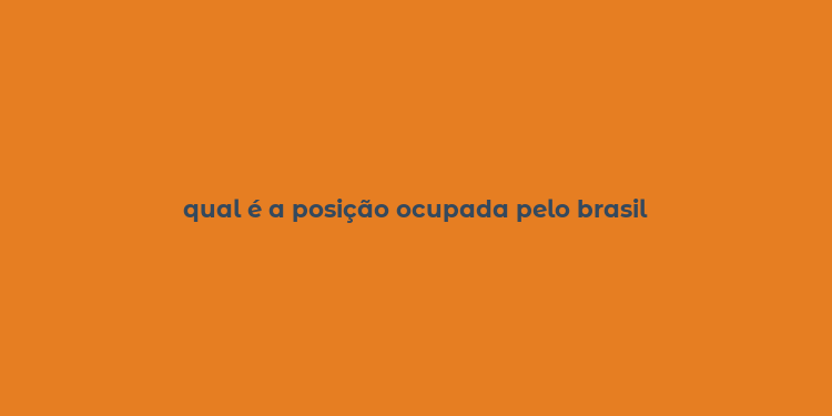 qual é a posição ocupada pelo brasil