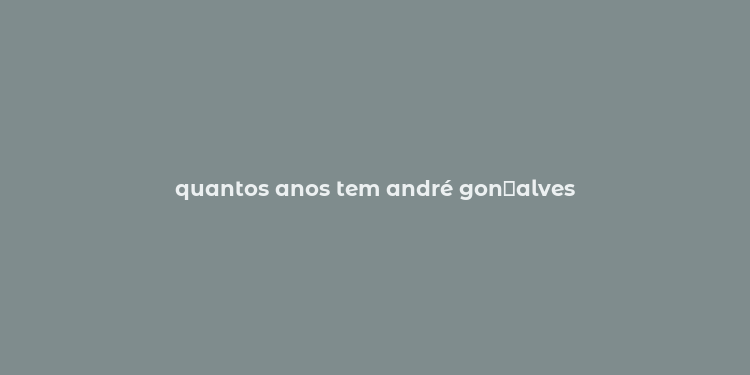 quantos anos tem andré gon？alves