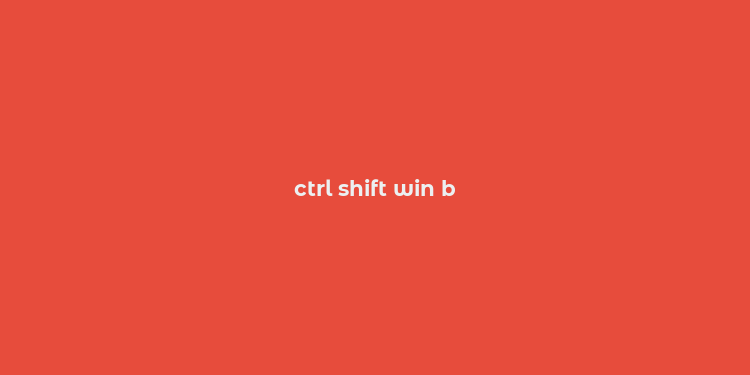 ctrl shift win b