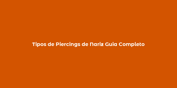 Tipos de Piercings de Nariz Guia Completo