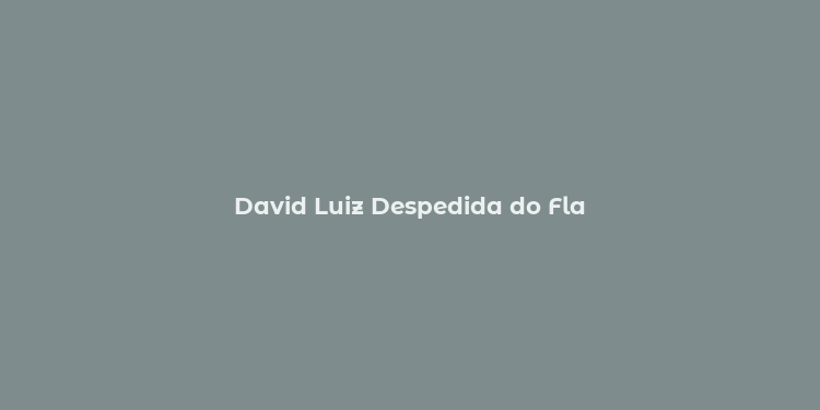 David Luiz Despedida do Fla