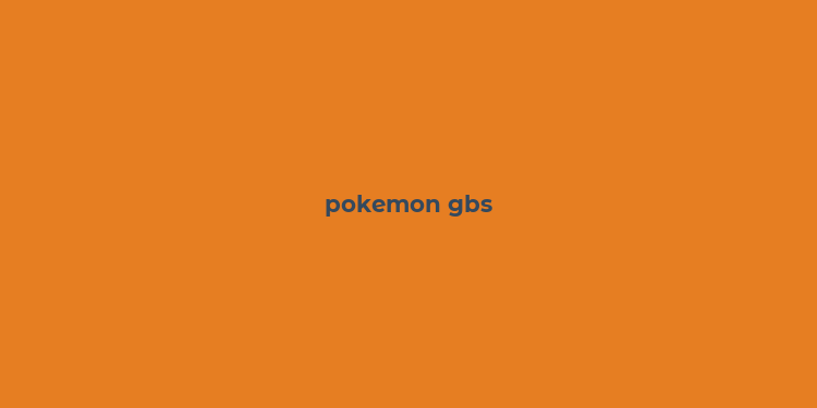 pokemon gbs