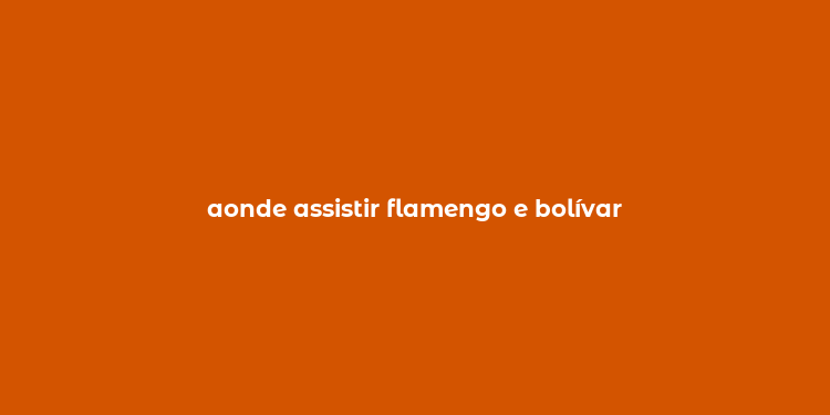 aonde assistir flamengo e bolívar