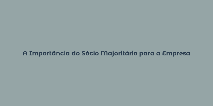 A Importância do Sócio Majoritário para a Empresa