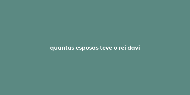 quantas esposas teve o rei davi