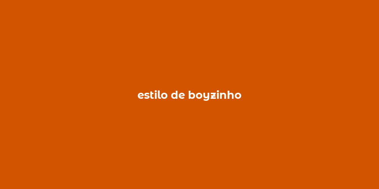 estilo de boyzinho