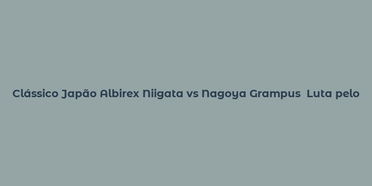 Clássico Japão Albirex Niigata vs Nagoya Grampus  Luta pelo título