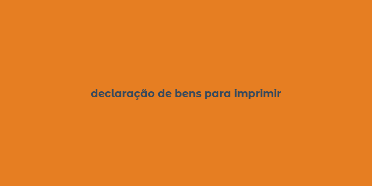 declaração de bens para imprimir