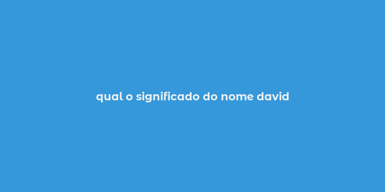 qual o significado do nome david