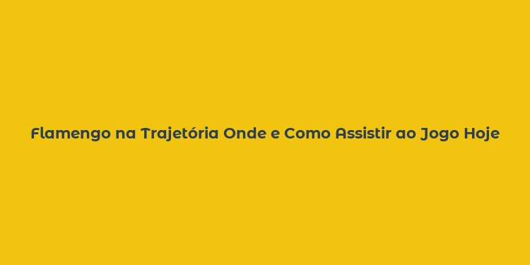 Flamengo na Trajetória Onde e Como Assistir ao Jogo Hoje