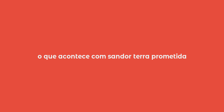 o que acontece com sandor terra prometida