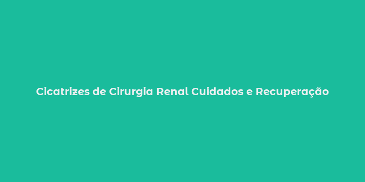 Cicatrizes de Cirurgia Renal Cuidados e Recuperação