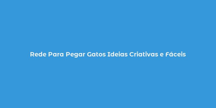 Rede Para Pegar Gatos Ideias Criativas e Fáceis