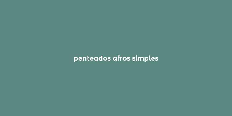 penteados afros simples