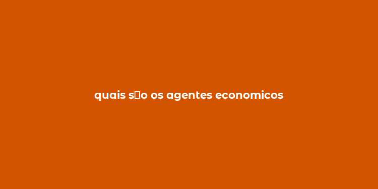 quais s？o os agentes economicos