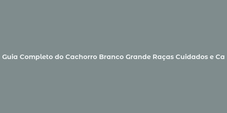 Guia Completo do Cachorro Branco Grande Raças Cuidados e Características