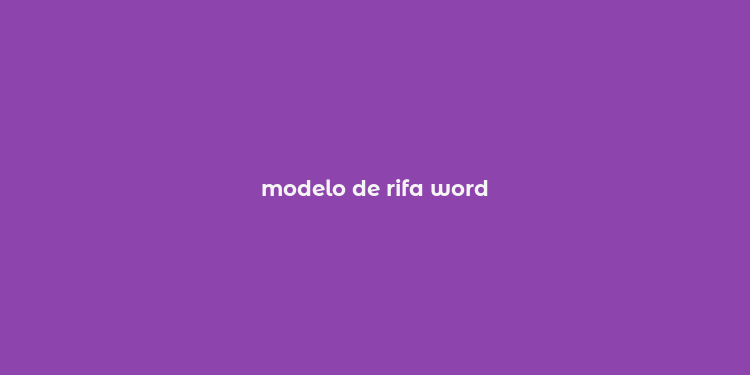 modelo de rifa word