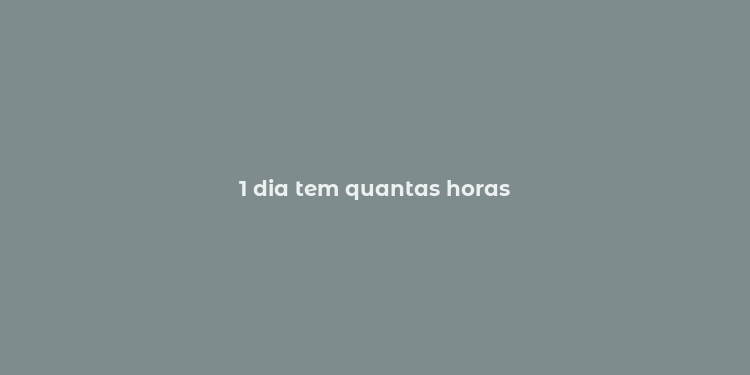 1 dia tem quantas horas