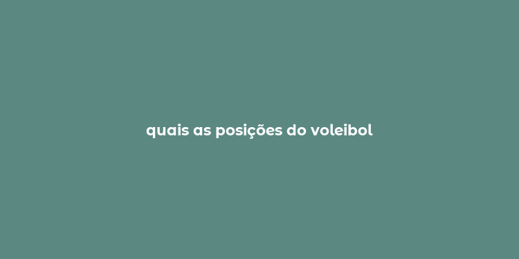 quais as posições do voleibol