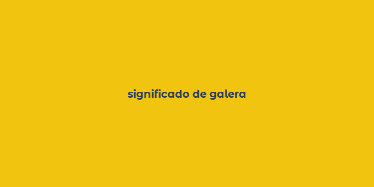 significado de galera