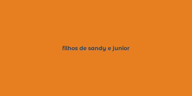 filhos de sandy e junior