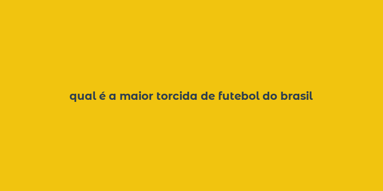 qual é a maior torcida de futebol do brasil