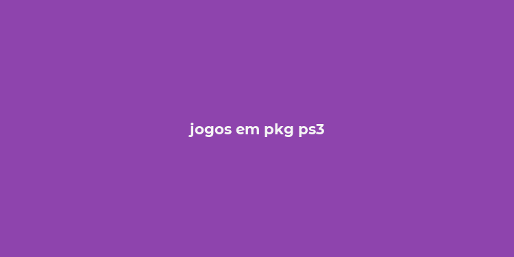 jogos em pkg ps3