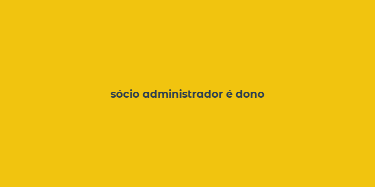 sócio administrador é dono