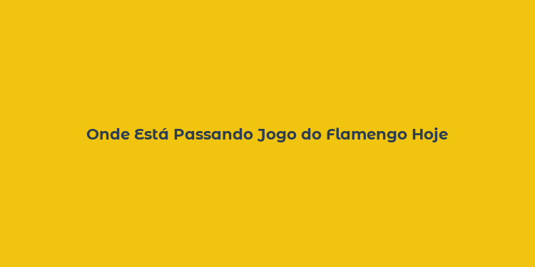 Onde Está Passando Jogo do Flamengo Hoje