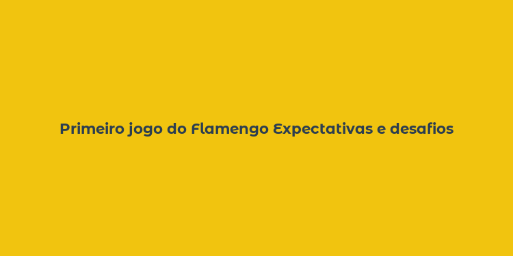 Primeiro jogo do Flamengo Expectativas e desafios