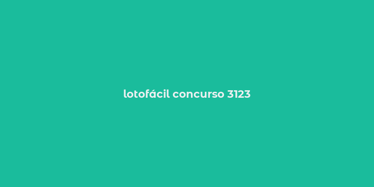 lotofácil concurso 3123