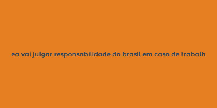 ea vai julgar responsabilidade do brasil em caso de trabalho