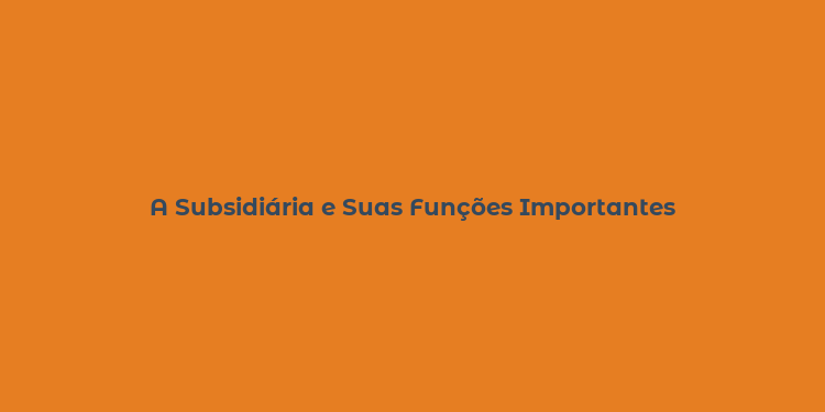 A Subsidiária e Suas Funções Importantes